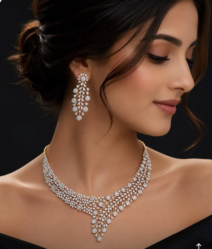 Model wearing diamond jewellery
